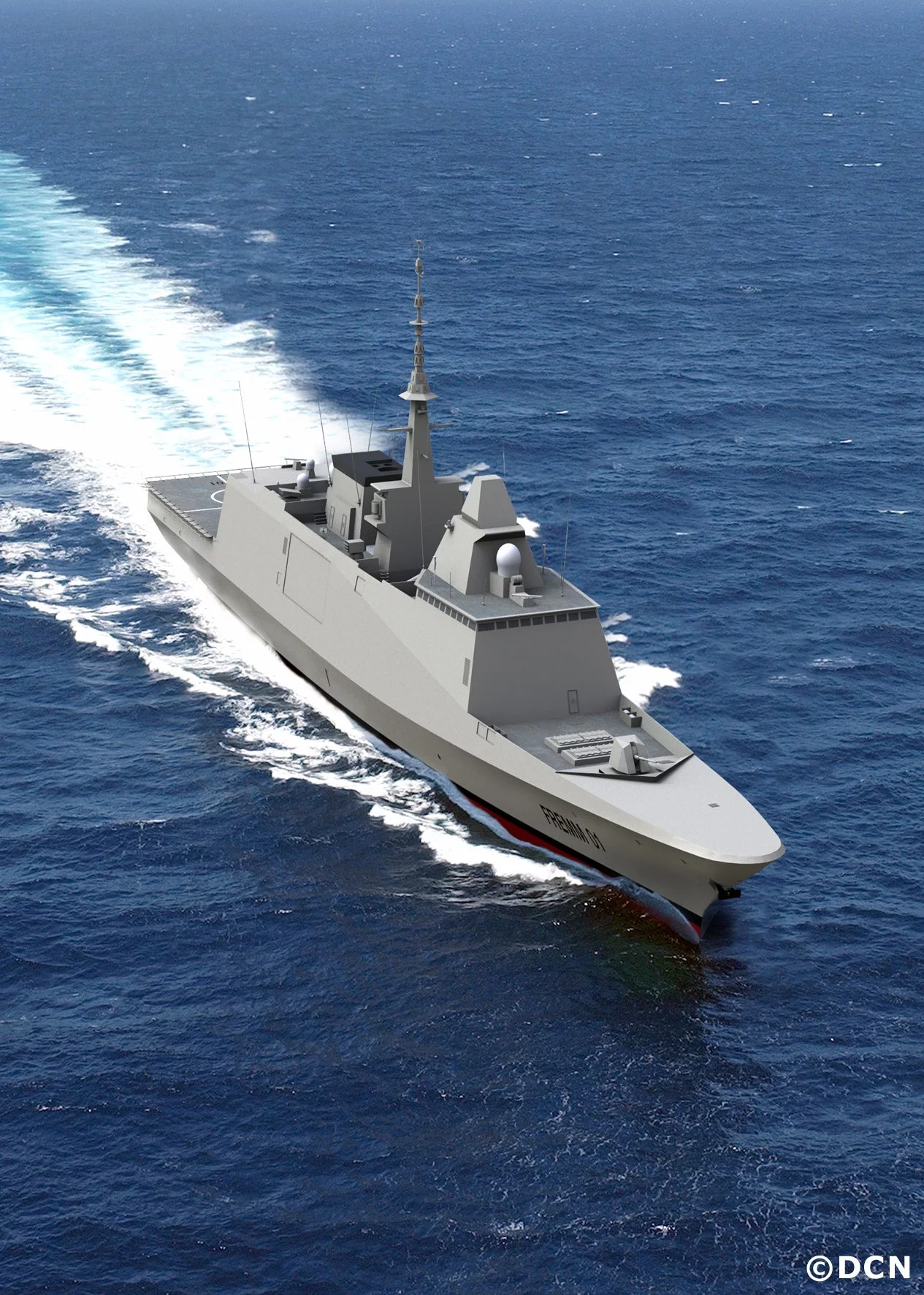 Frégate multimissions FREMM vue aérienne