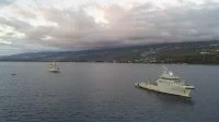 La frégate de surveillance Nivôse et le bâtiment de soutien et d’assistance outre-mer (BSAOM) Champlain