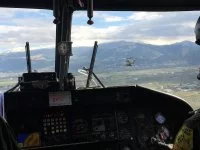 L’hélicoptère Lynx du détachement 34F Jean de Vienne survole le Liban