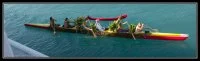 Départ du cdt du Prairial en pirogue traditionnelle