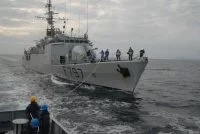 Exercice de transfert de courrier entre l'aviso Cdt Bouan et le BBPD « Achéron »