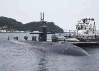 Le sous-marin américain USS Olympia arrive à la base navale de Yokosuka  (Japon)