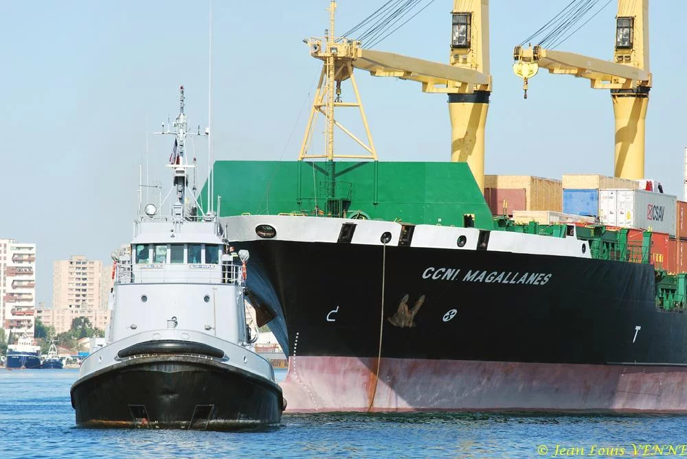 Arrivée à Toulon du porte-conteneurs Magallanes