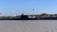 Le sous-marin birman UMS Minye Theinkhathu lors de la cérémonie de mise en service
