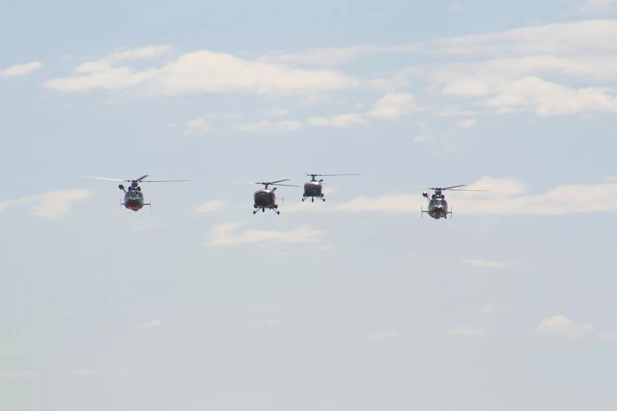 L'arrivée des hélicoptères