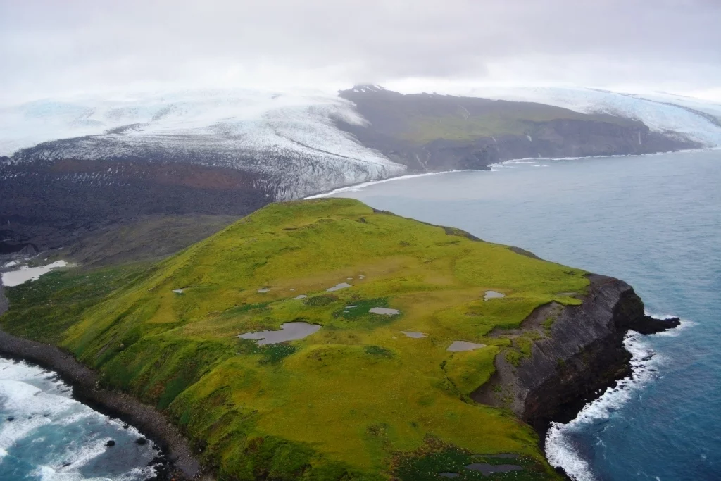 Vue aérienne de l'île australienne de Heard