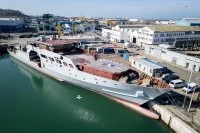 Le patrouilleur outre-mer (POM) Jean Tranape en achèvement à Boulogne-sur-Mer