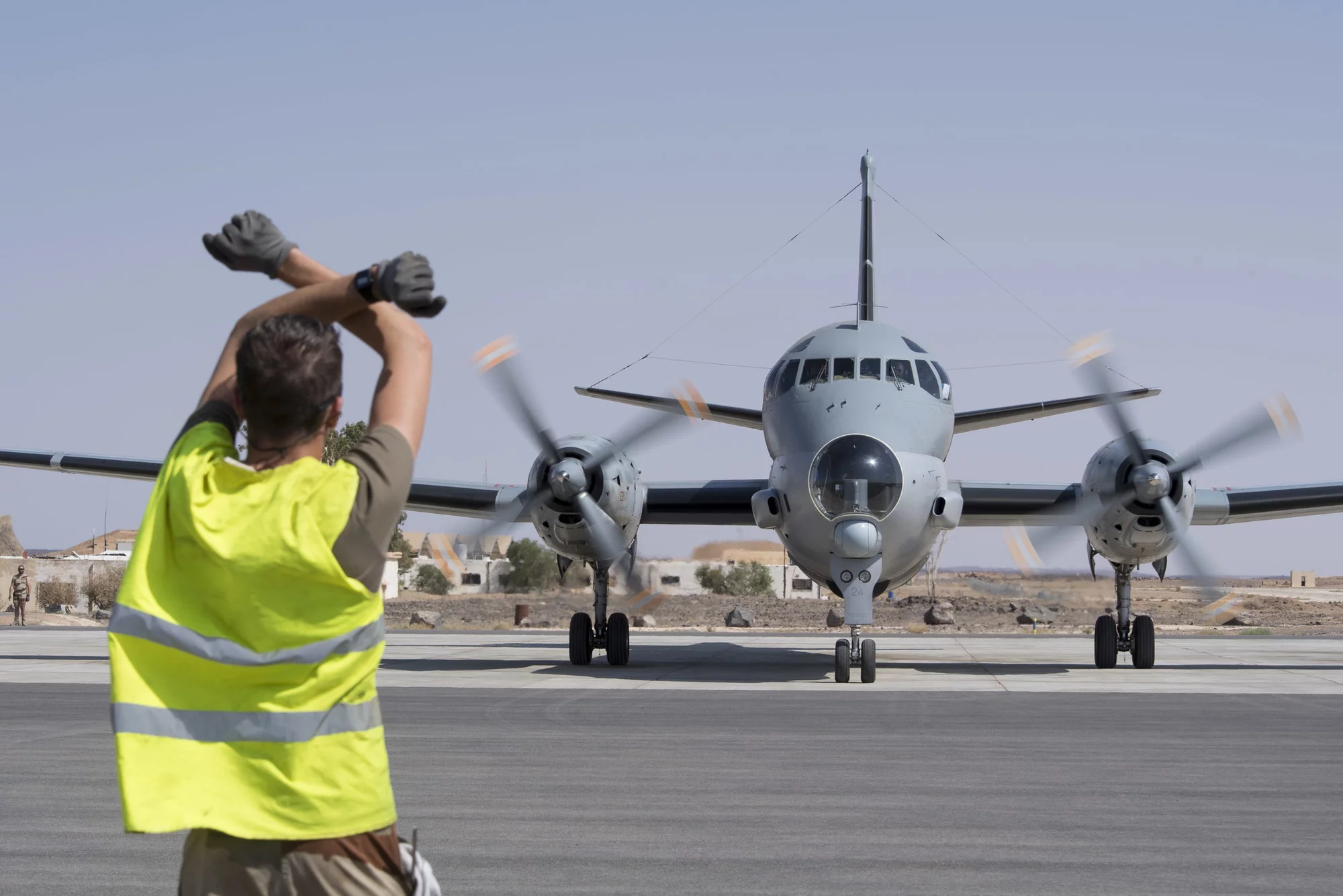 Un avion de patrouille maritime Atlantique 2 sur la base aérienne projetée au Levant
