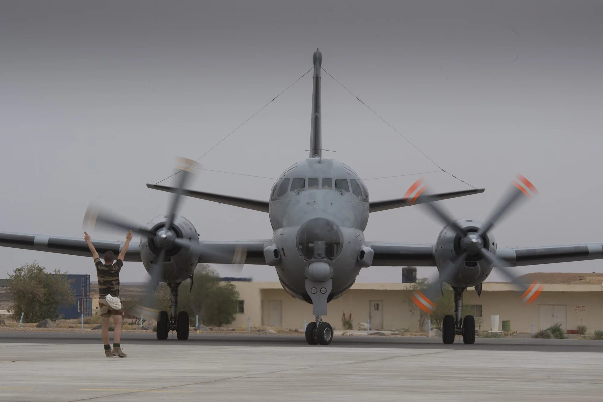 Un avion de patrouille maritime Atlantique 2 sur la base aérienne projetée au Levant