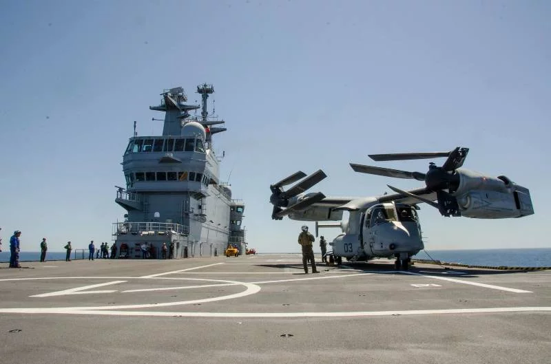 Une nouvelle série d'essais d'intégration du MV-22 a eu lieu à bord d'un BPC
