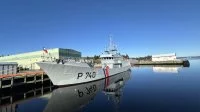 Le patrouilleur Fulmar à quai dans le port de Marystown (province de Terre-Nauve, Canada)