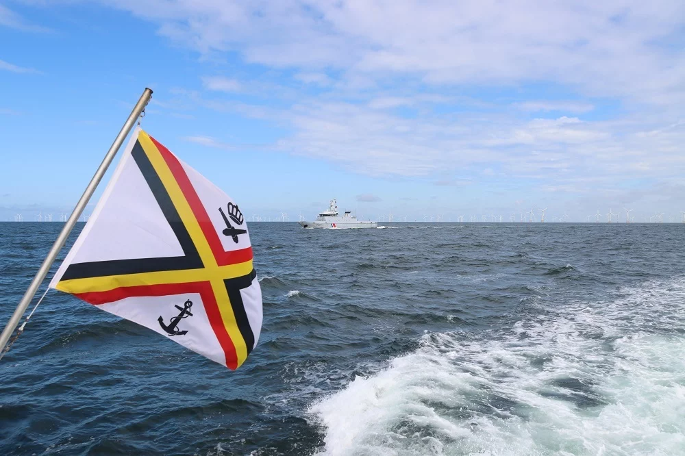 Le Cormoran vu depuis le patrouilleur belge
