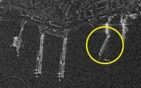 Image satellite montrant les dégâts subis par la base russe de Rybachiy