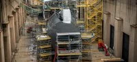 Le sous-marin Tourvile durant sa construction