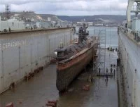 Le Zaporizhzhia en cale sèche