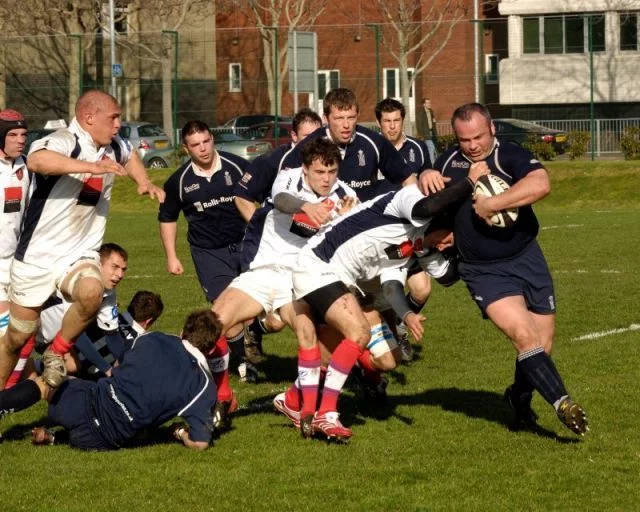 Match de rugby entre la Royal Navy et la Marine Nationale
