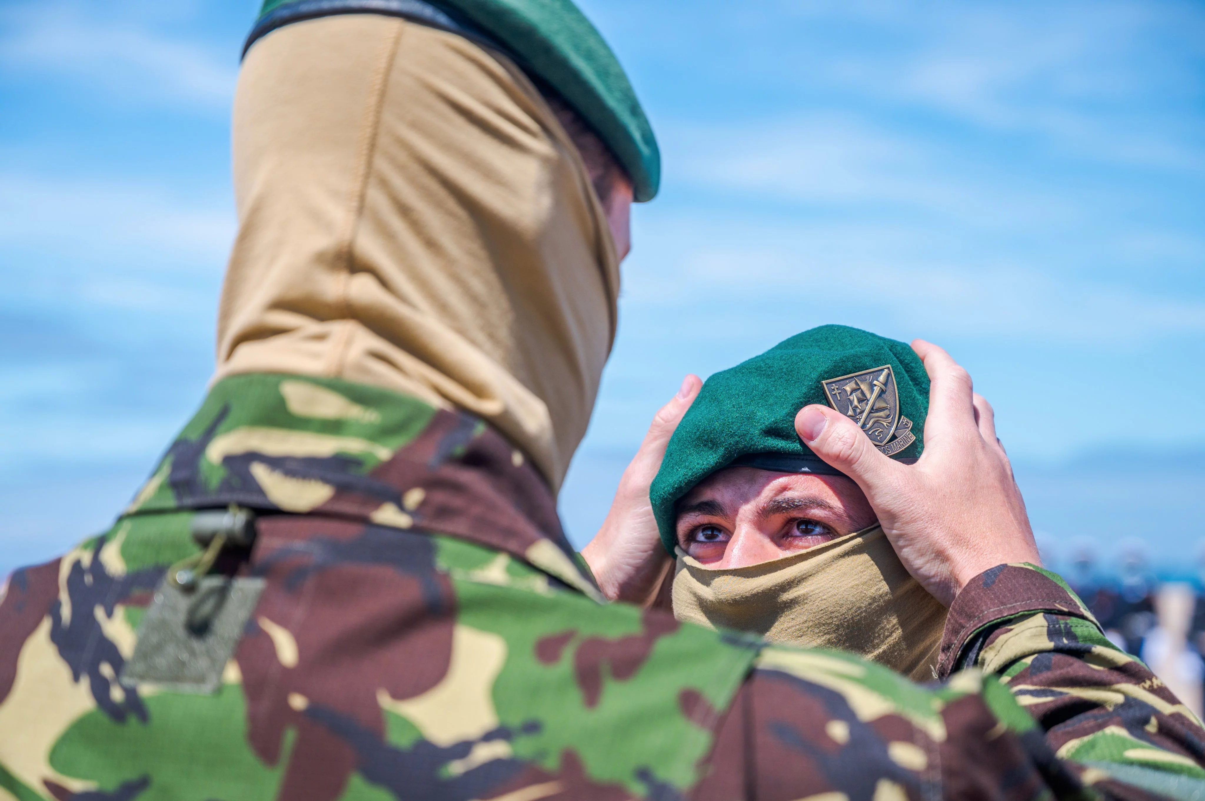 Remise du béret vert de commando marine