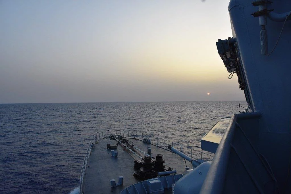 Soleil couchant depuis la frégate Jean Bart