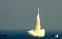 Lancement d'un missile par le SNLE indien Arihant
