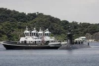 Le sous-marin USS Connecticut arrive à Yokosuka en juillet 2021