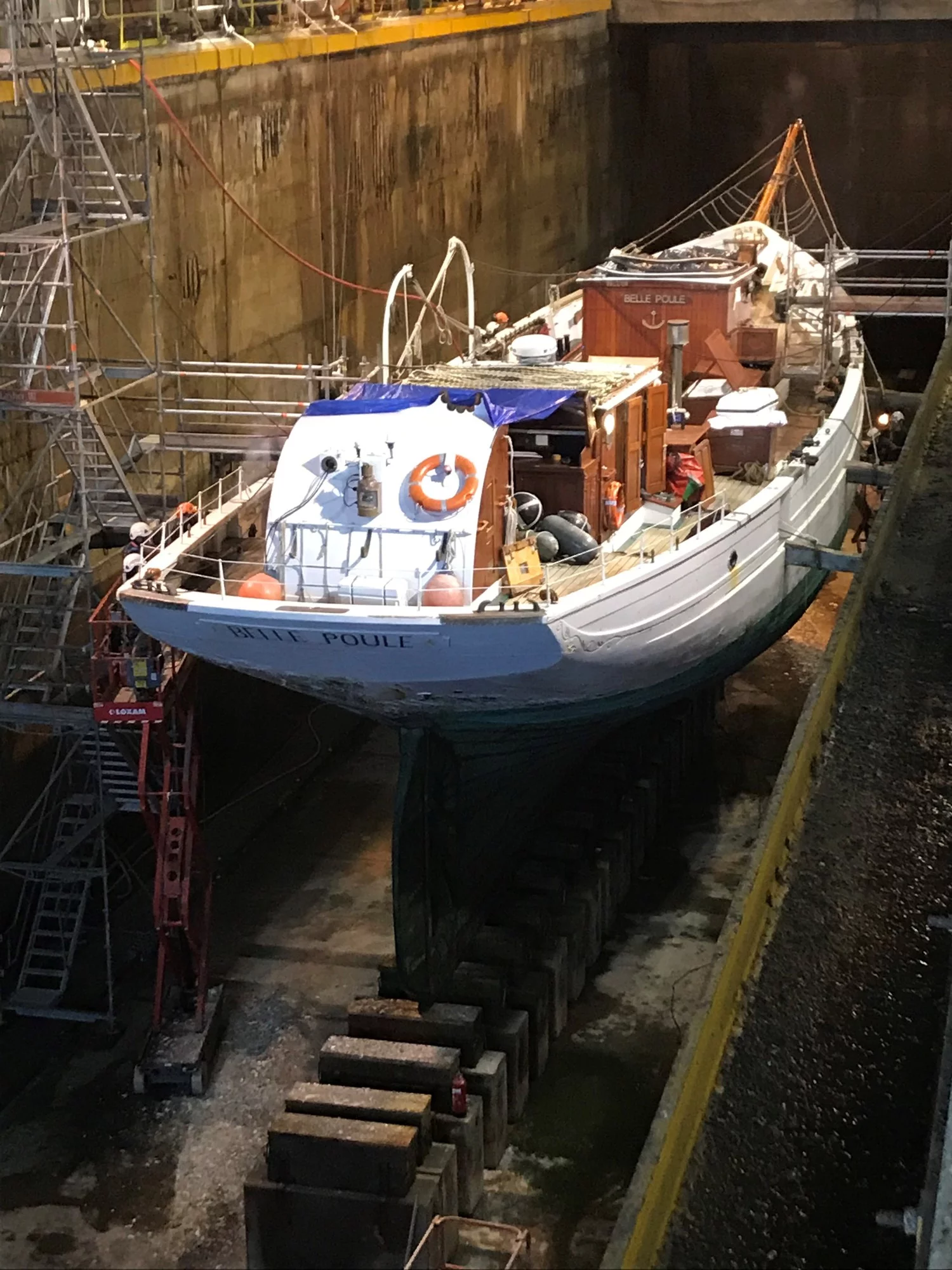 La goélette La Belle Poule en cale sèche