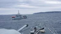 Le patrouilleur Fulmar s'entraîne avec le PM L'Her