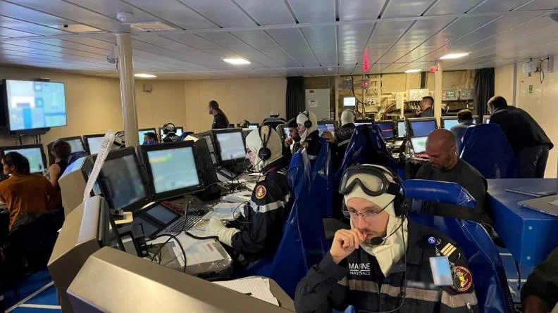 Le PC Opérations de la frégate Lorraine