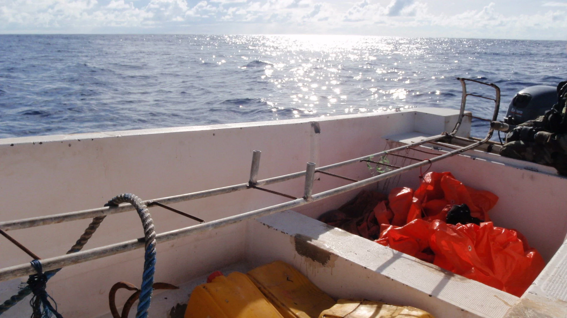 L'échelle à bord du skiff
