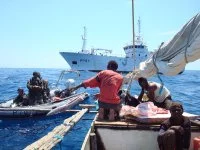 Contrôle de pêche par l'équipe de visite du patrouilleur Le Malin