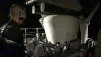 L'antenne sonar remorquée d'une frégate