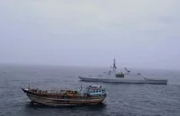 Le Courbet en opération de visite dans le golfe d’Aden