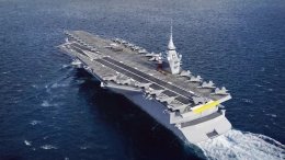 Image de synthèse du futur porte-avions de nouvelle génération