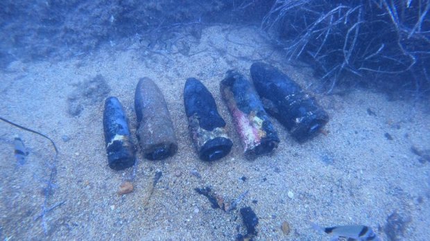 Munitions au fond de la mer